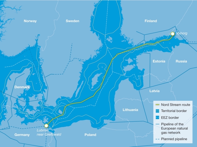 Nord Stream Route Map